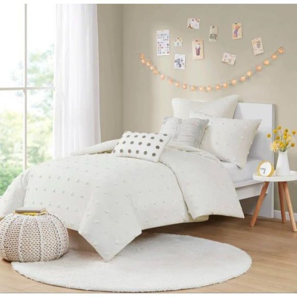 Urban Habitat 5-Piece Ivory 100% Cotton Dot Duvet Cover Set - Twin, Twin XL - Picture 14 of 16